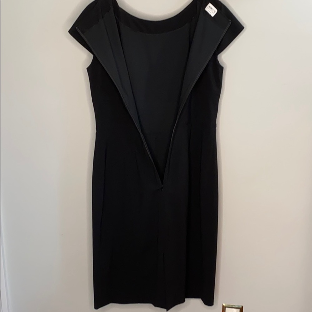Armani Collezioni Wool Cap Sleeve Sheath Dress